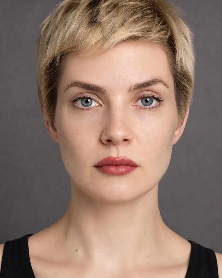 Blonde pixie with Cherry lips, illustrative interpretation at 1.5 mL