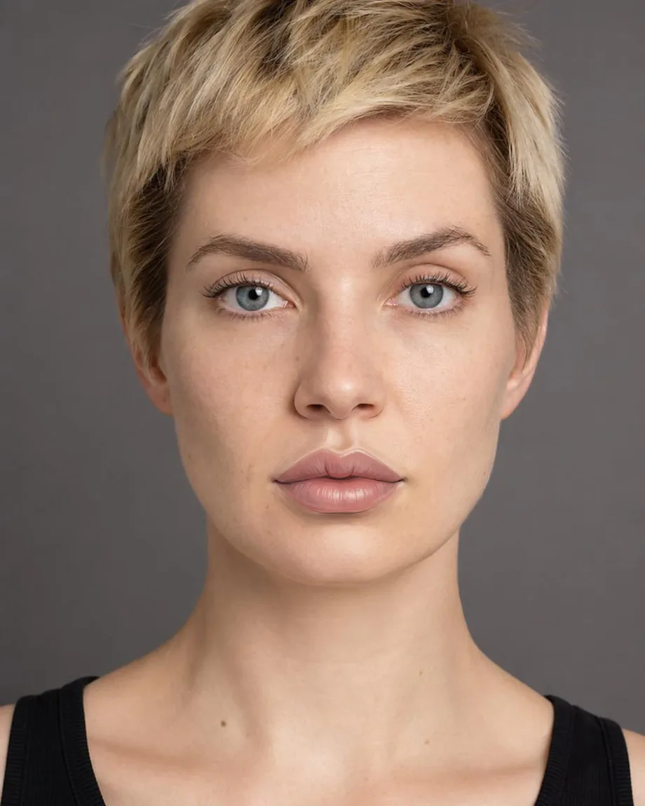 Blonde pixie with Russian lips · Juvederm Ultra XC at 3.0 mL
