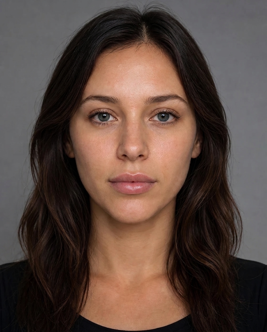 Long-hair brunette with Juvederm Ultra XC at 0.5 mL