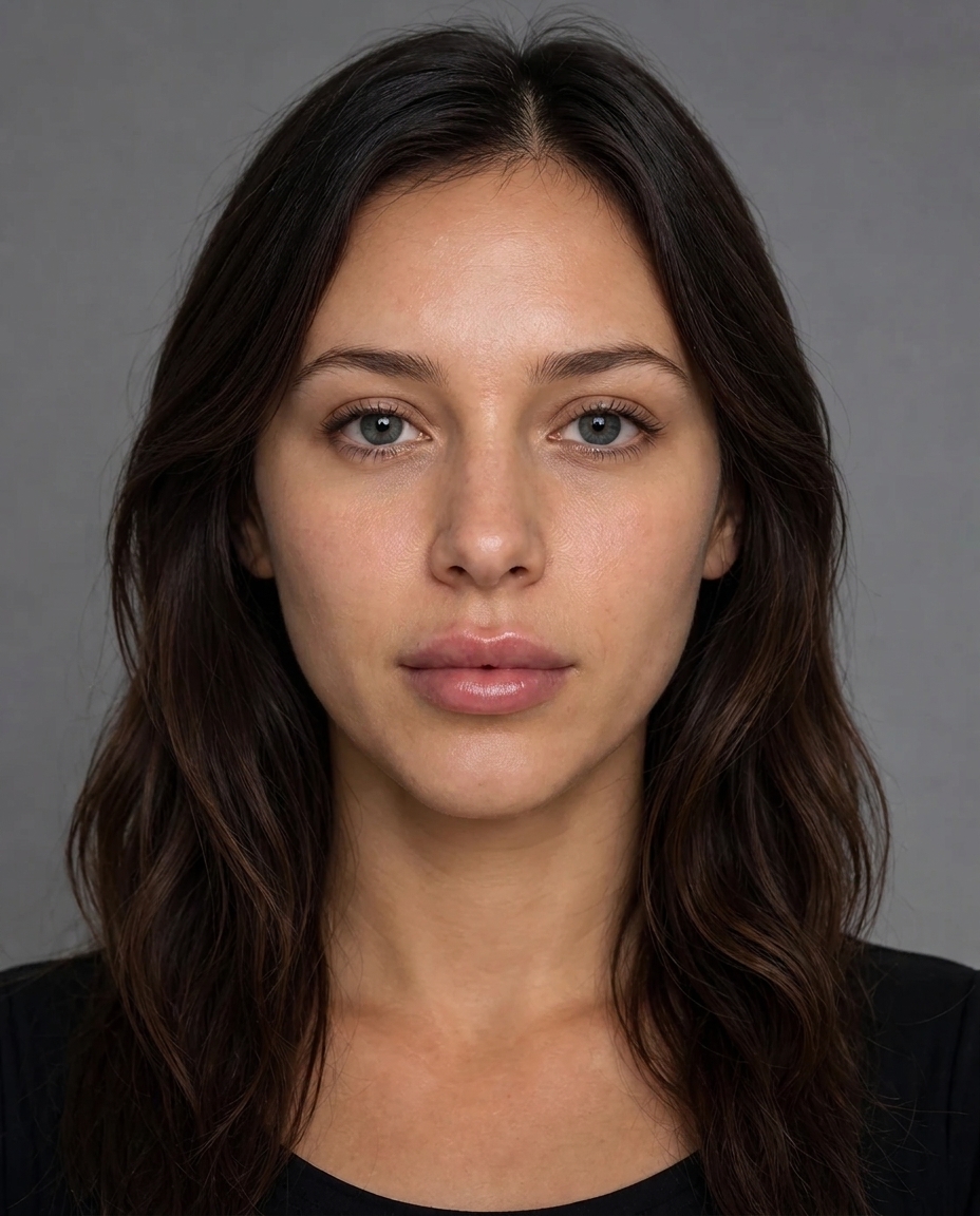Long-hair brunette with Juvederm Ultra XC at 1.0 mL