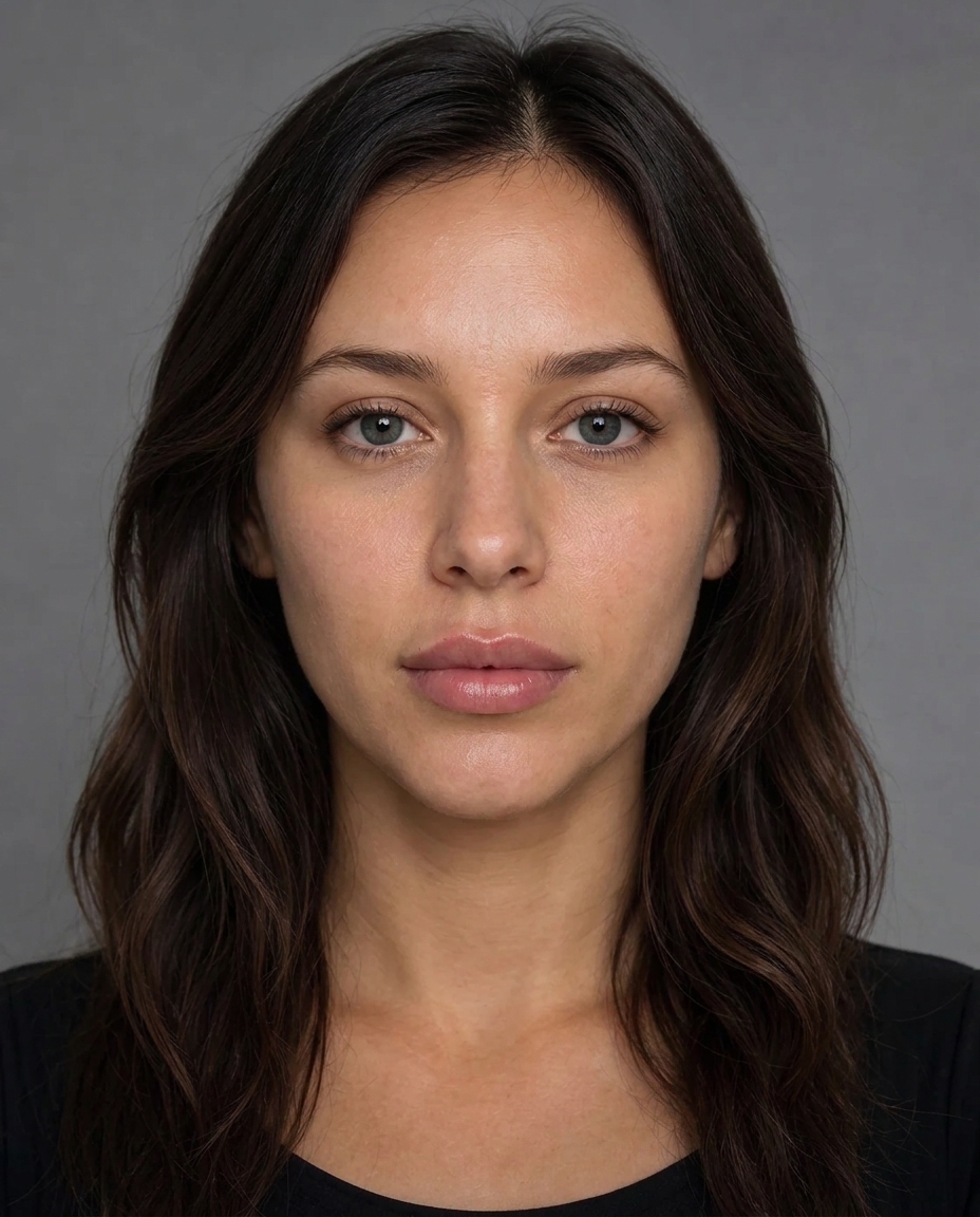 Long-hair brunette with Revanesse Lips+ at 0.6 mL