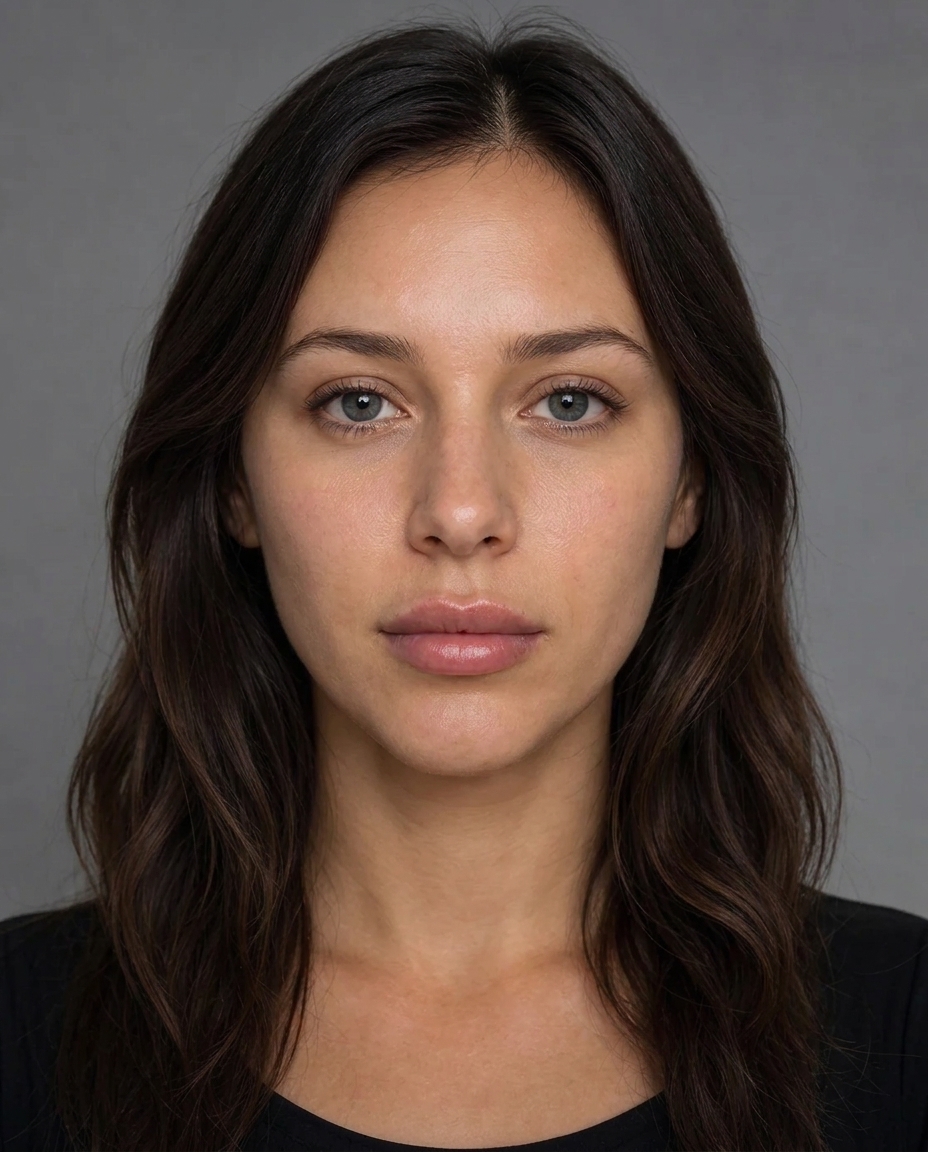 Long-hair brunette with Revanesse Lips+ at 1.0 mL