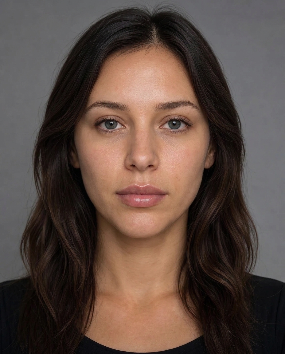 Long-hair brunette with RHA Redensity at 0.3 mL
