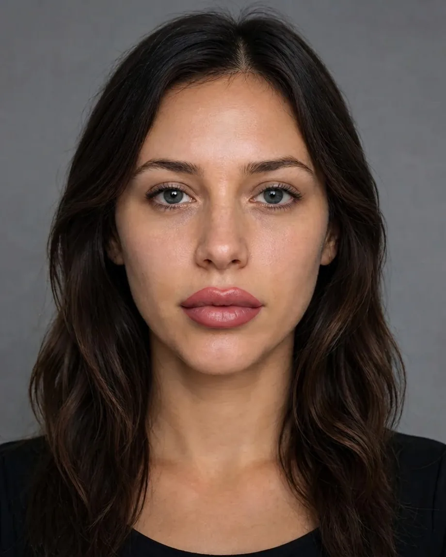 Long-hair brunette with Cherry lips, illustrative interpretation at 1.5 mL