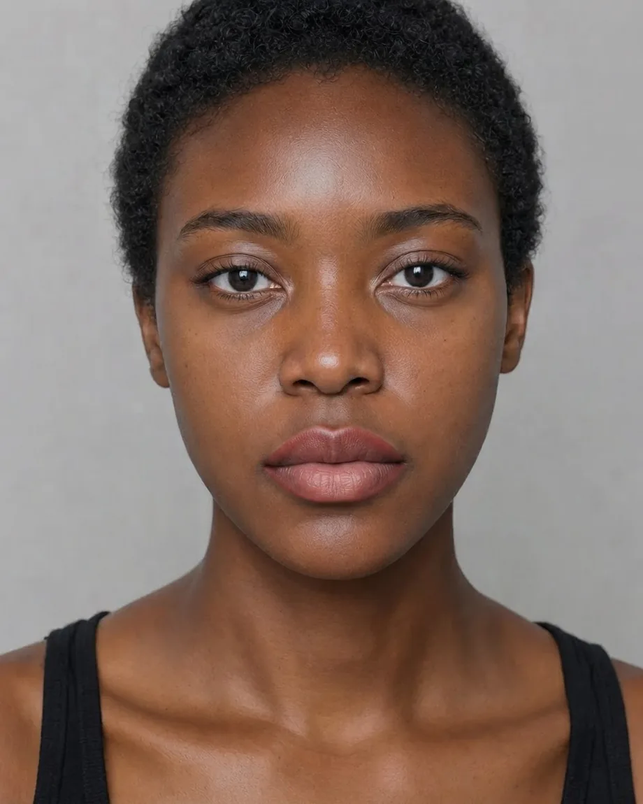 Deep skin curls with Cherry lips, illustrative interpretation at 0.55 mL