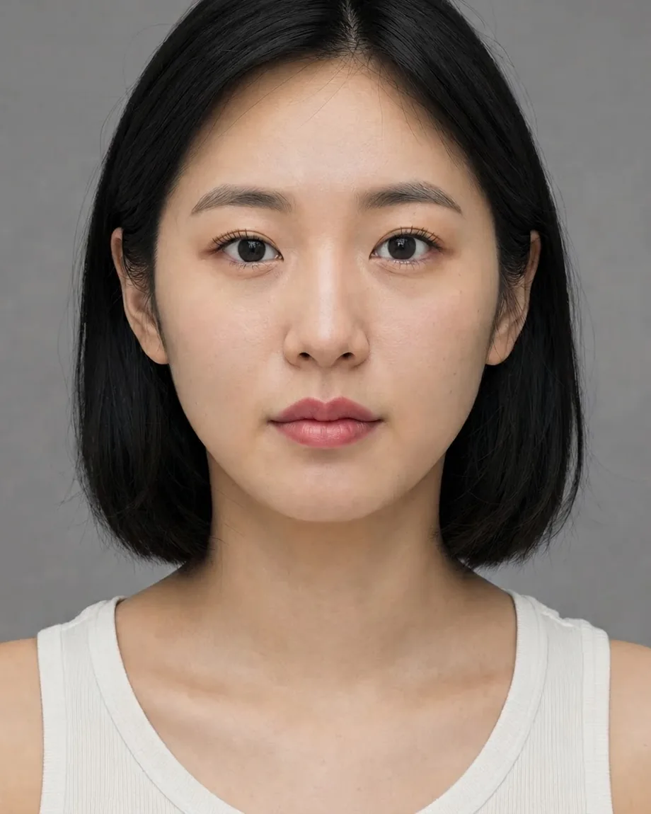 East Asian bob with Cherry lips, illustrative interpretation at 0.55 mL