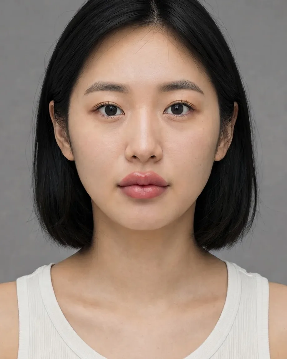 East Asian bob with Cherry lips, illustrative interpretation at 1.5 mL