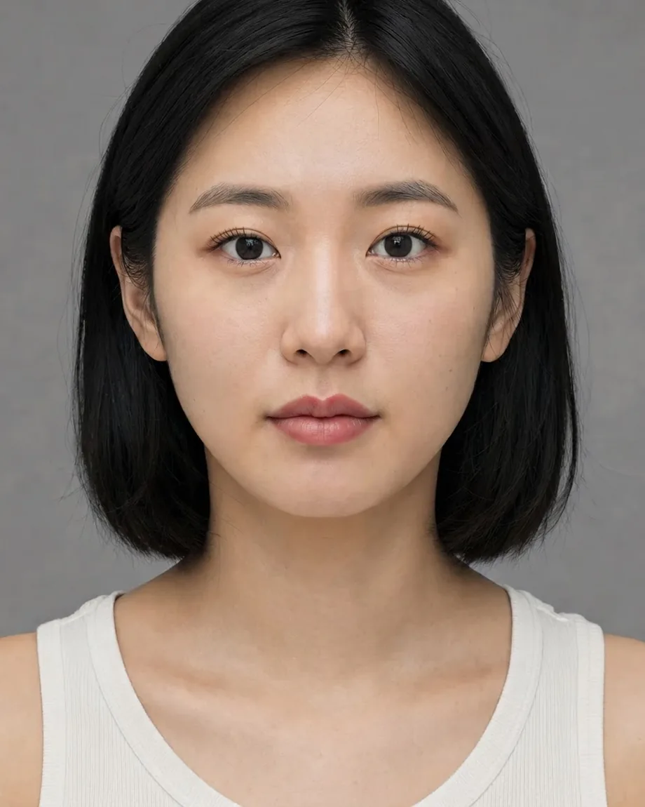 East Asian bob with Doll lips, illustrative interpretation at 1.0 mL