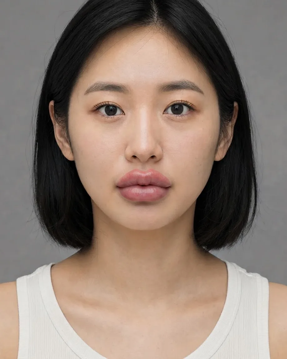 East Asian bob with Doll lips, illustrative interpretation at 2.0 mL