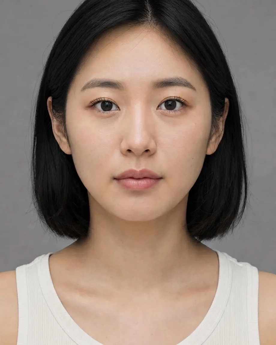 East Asian bob with Natural lip enhancement at 0.55 mL