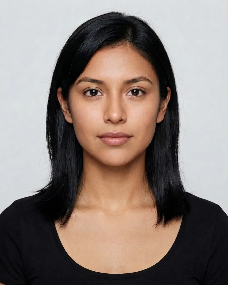 Young Mexican brunette with Natural lip enhancement at 0.55 mL